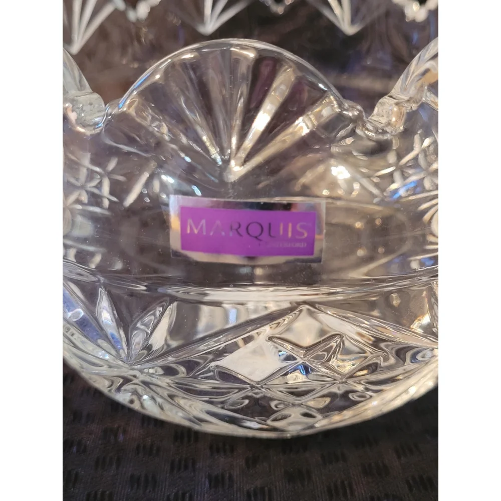 Marquis by Waterford‎ Round Lead Crystal Czech Made Regal Scallop Bowl With Tags